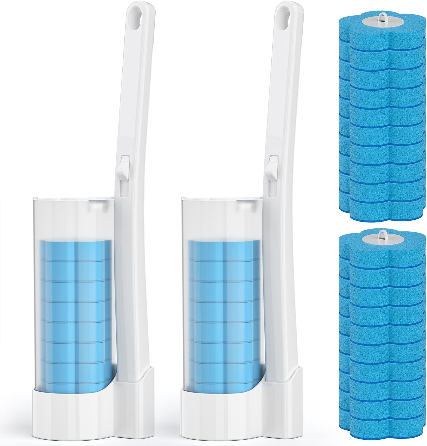 Disposable Toilet Brush Refills 20PCS Only for - Toilet Bowl Cleaner Head for Toilet Brush, Toilet Cleaning Supplies, 20PCS Brush Refills for Bathroom Deep Cleaning (20, Blue)