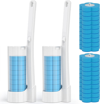 Disposable Toilet Brush Refills 20PCS Only for - Toilet Bowl Cleaner Head for Toilet Brush, Toilet Cleaning Supplies, 20PCS Brush Refills for Bathroom Deep Cleaning (20, Blue)