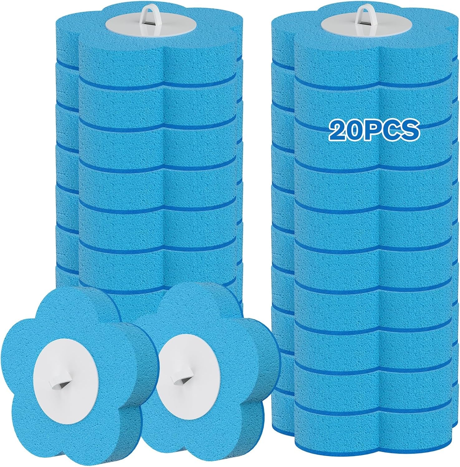 Disposable Toilet Brush Refills 20PCS Only for - Toilet Bowl Cleaner Head for Toilet Brush, Toilet Cleaning Supplies, 20PCS Brush Refills for Bathroom Deep Cleaning (20, Blue)